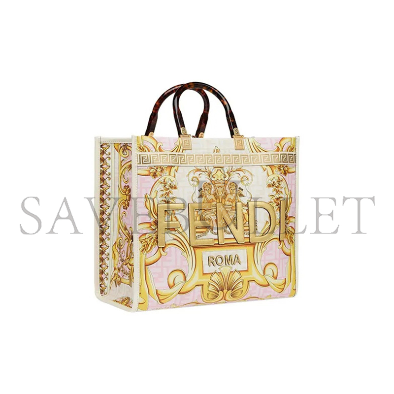 F**di sunshine versace co-branded fendace sunshine tote bag 8bh386ajtxf1hm8 (35*31*17m)